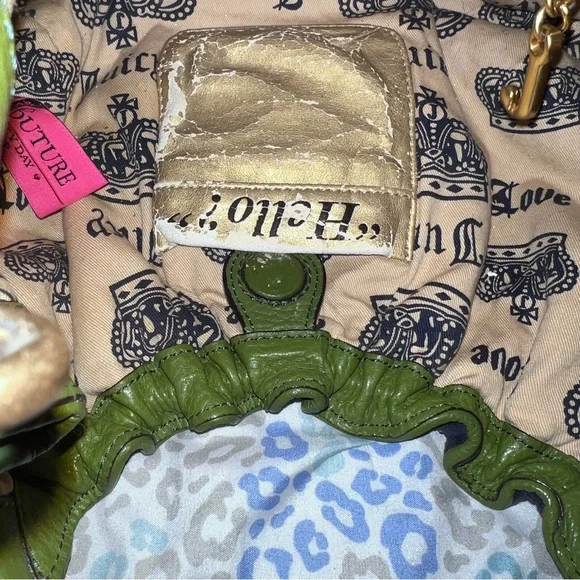 Vintage Green Blue Juicy Couture Bag Purse Handbag Satchel Velour Y2K - Picture 4 of 9